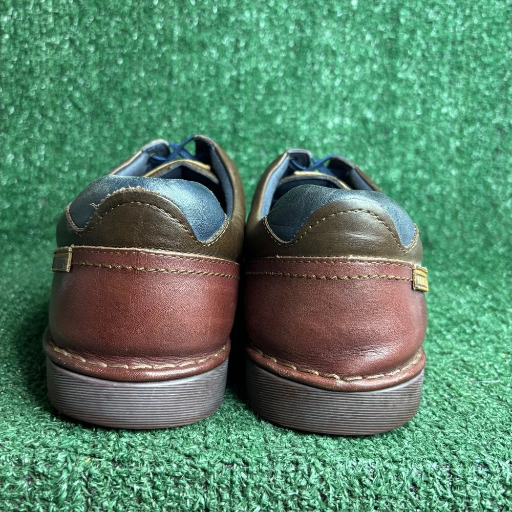 Pikolinos Leather Two Tone Heel Lace Up Casual Comfort Derby Brown Mens 12.5-13